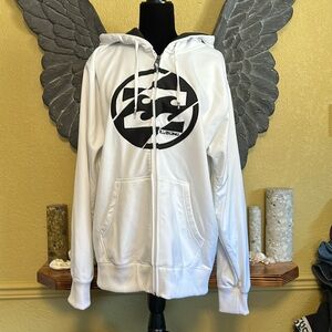 Billabong White Zip Up Sweater